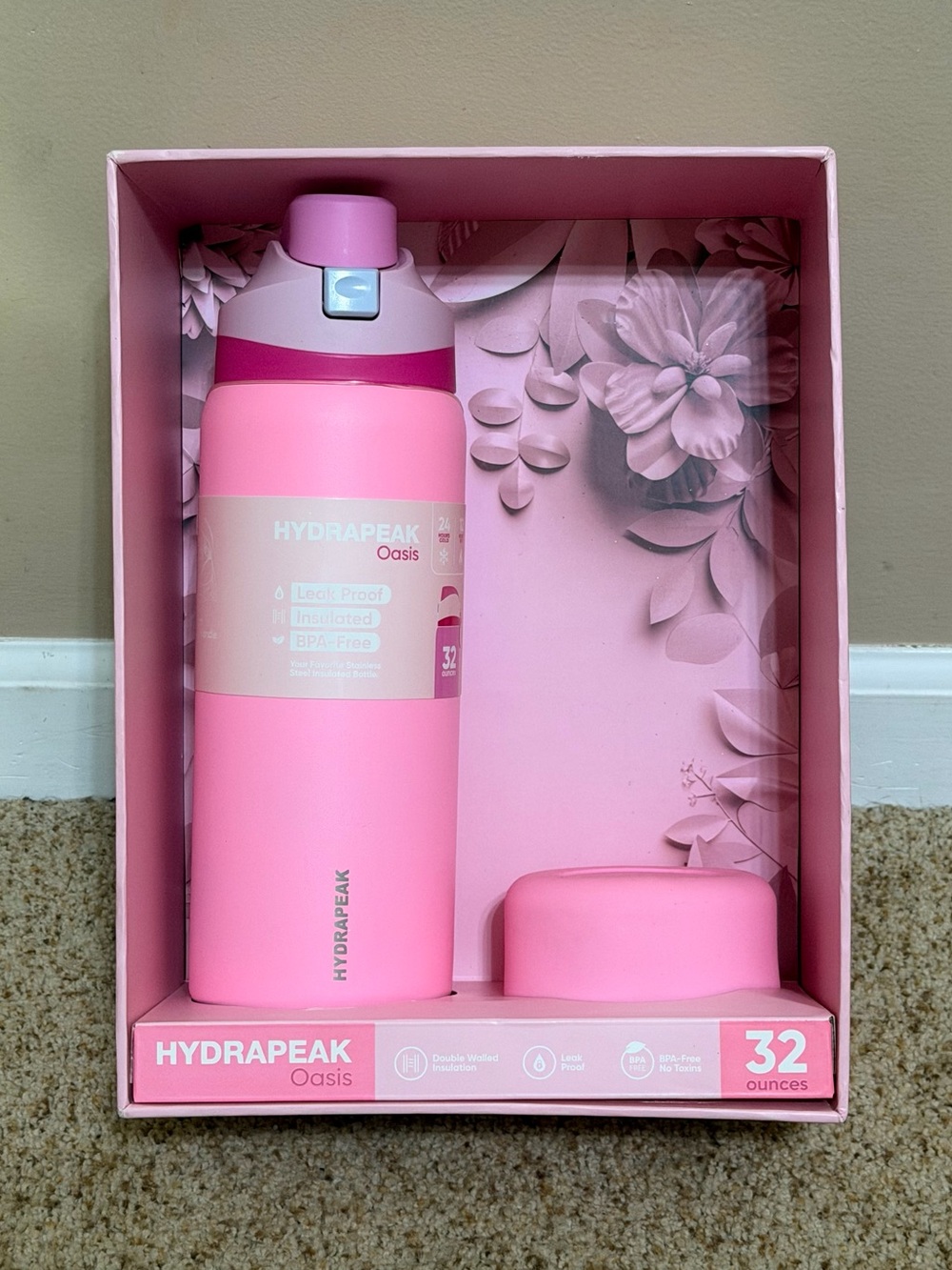 HYDRAPeak Oasis Pink Insulated Water Bottle - 32oz